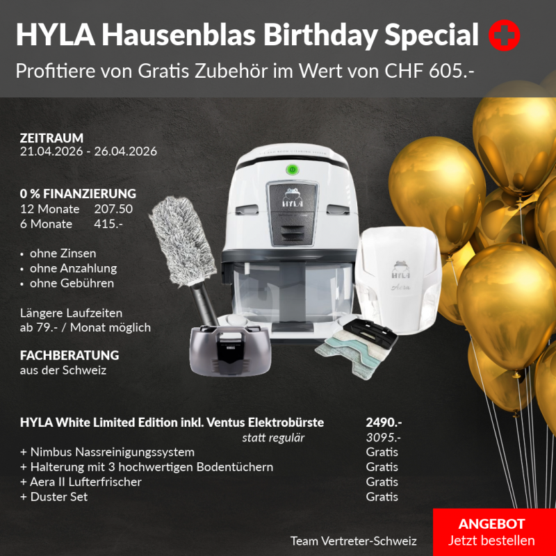 HYLA Hausenblas Birthday Special Angebot Schweiz 2026 - Jetzt bestellen & sparen!